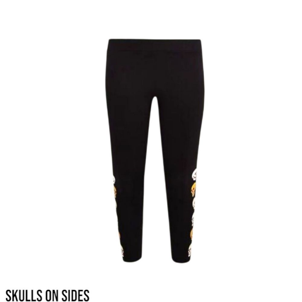 TORRID BLACK SIDE BOLT SKULL LEGGINGS SIZE 2X